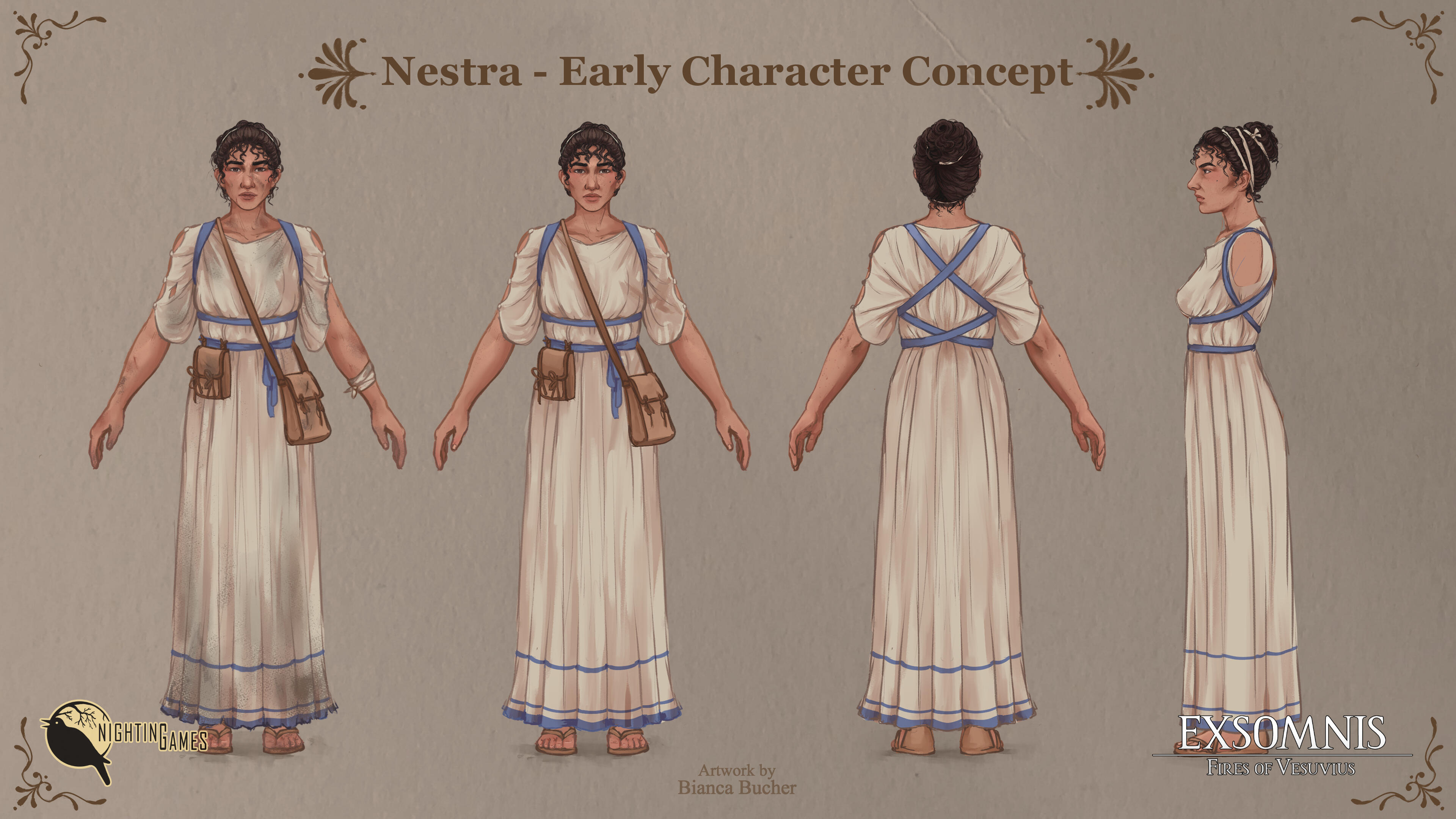 Design for the main character of "Exomnis - Fires of Vesuvius" by NightinGames.
