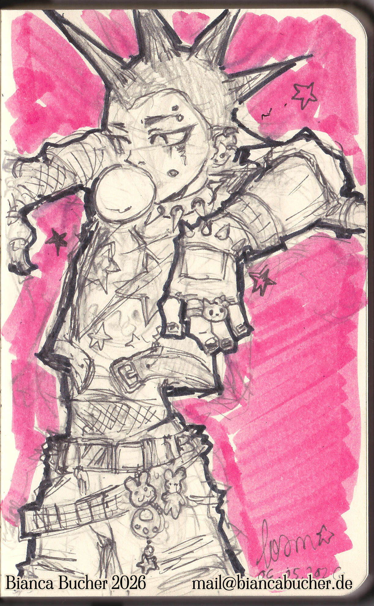 "Bubblegum Punk" - Sketchbook Page 2026