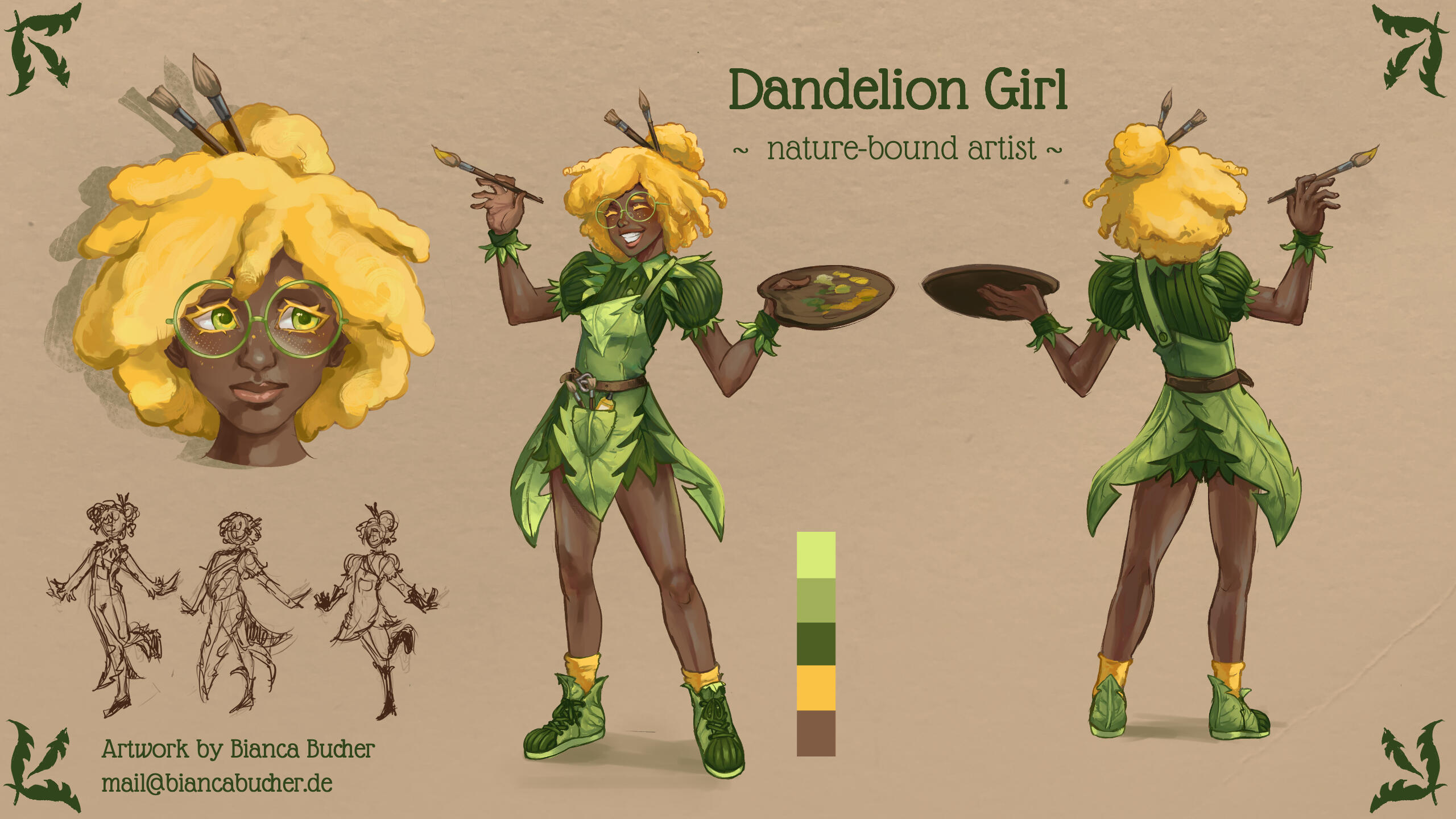 A character based on a dandelion flower (personal project).
